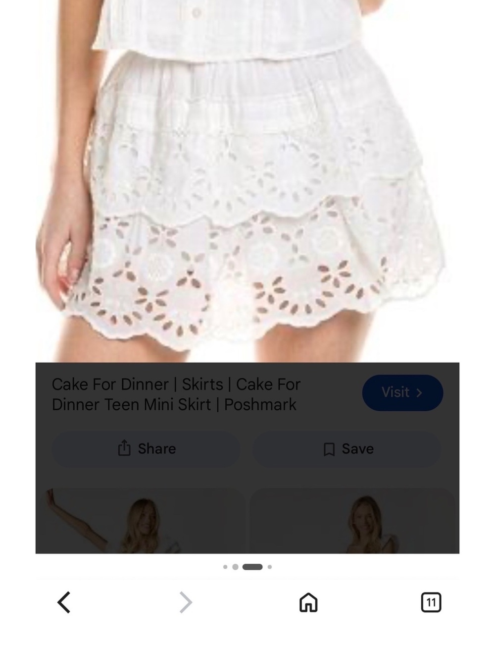 Cake For Dinner White Eyelet Lace Mini Skirt XS